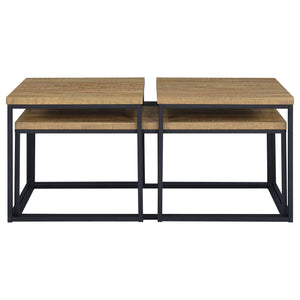 Straden 3-piece Engineered Wood Coffee Table Set Mango and Black