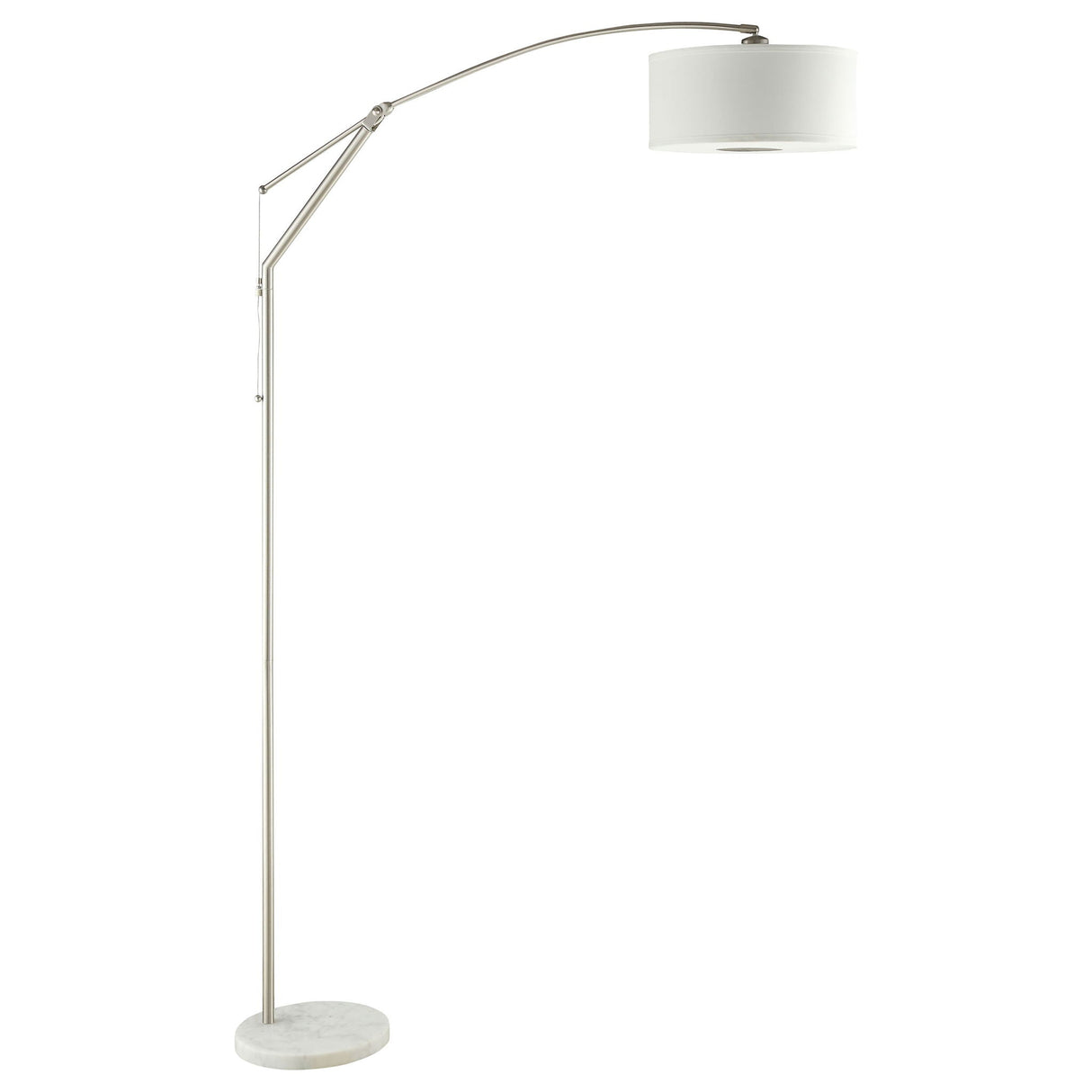 Jamison - Drum Shade Arc Adjustable Floor Lamp - Chrome