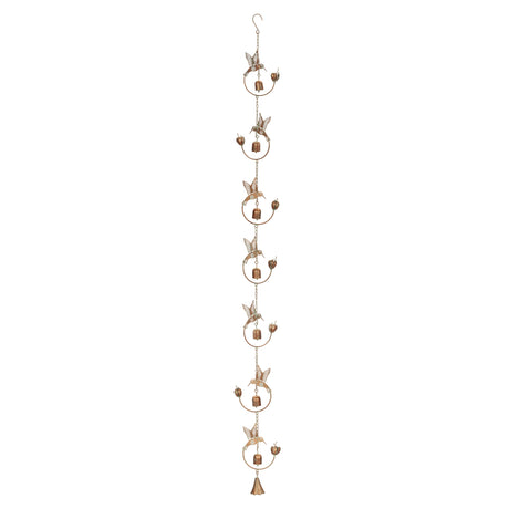 Iron Hummingbird and Bell Rain Chain