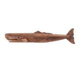 Pine wood whale wall accent 34"l