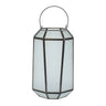 Frosted glass lantern with handle 10.75"h