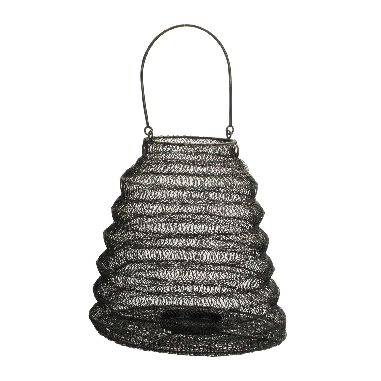 Hanging mesh iron candle lantern 11"h