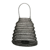Hanging mesh iron candle lantern 11"h