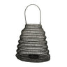 Hanging mesh iron candle lantern 11"h
