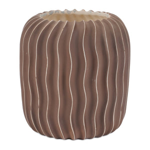 Wavy Ribbed Ceramic Vase (Set - 2)