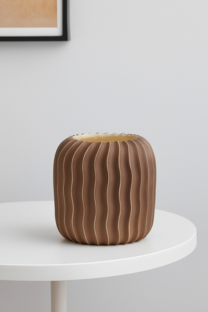 Wavy Ribbed Ceramic Vase (Set - 2)