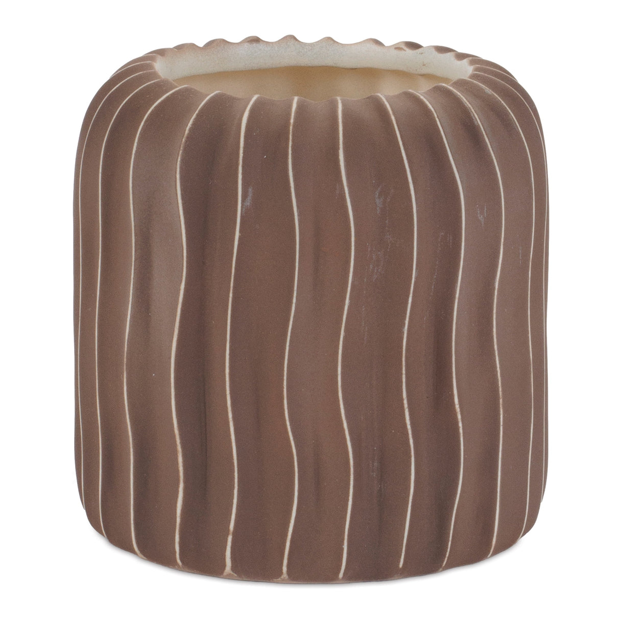 Wavy Ribbed Ceramic Vase (Set of 2)