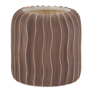 Wavy Ribbed Ceramic Vase (Set of 2)
