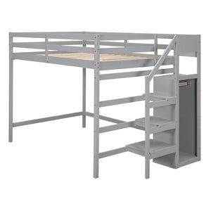 Loft Bed With Built In Storage Wardrobe And Staircase