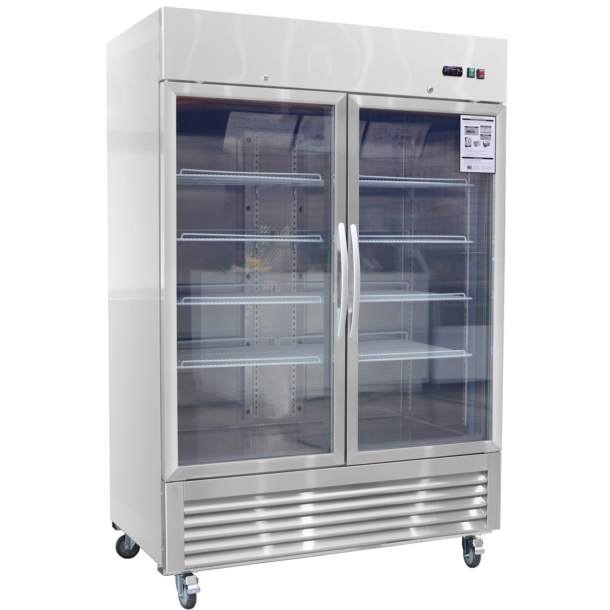 54"W Commercial Refrigerator with Glass Doors