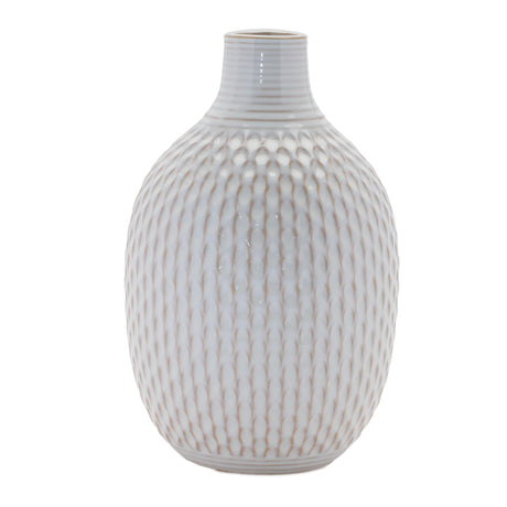 Notched ceramic bottle vase (set of 4)