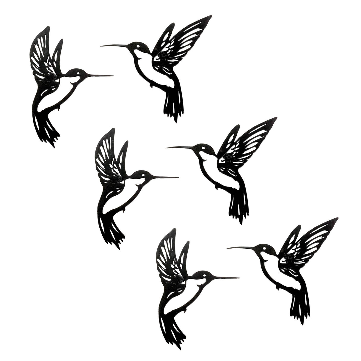 Metal Hummingbird Wall Accent  (Set of 6)