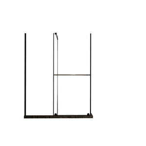 Glass Shower Door with Stainless Steel Handle - Black