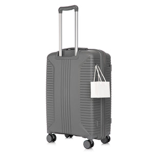 3-Piece PP Spinner Wheel Luggage Set 20'/24'/28' Silver Grey