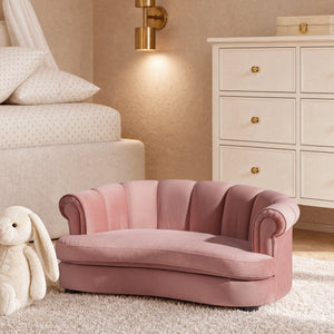 Halle 35.5" Rolled-Arm Dog Bed with Channel-Tufted Back