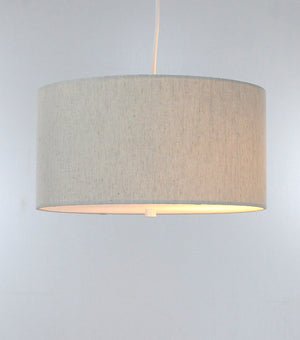 14"W 2 Light Swag Plug-In Pendant  Textured Oatmeal with Diffuser White Cord