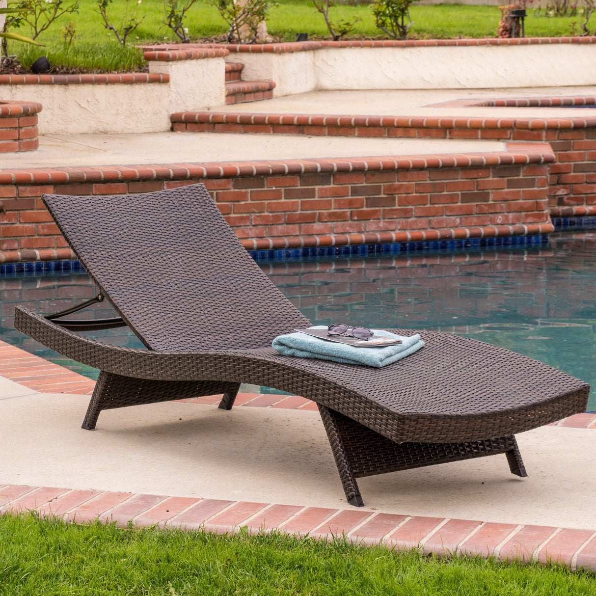 Kauai wicker chaise by christopher knight home