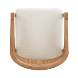 Wooden Frame Counter Stool with Rattan Back, Set of 2