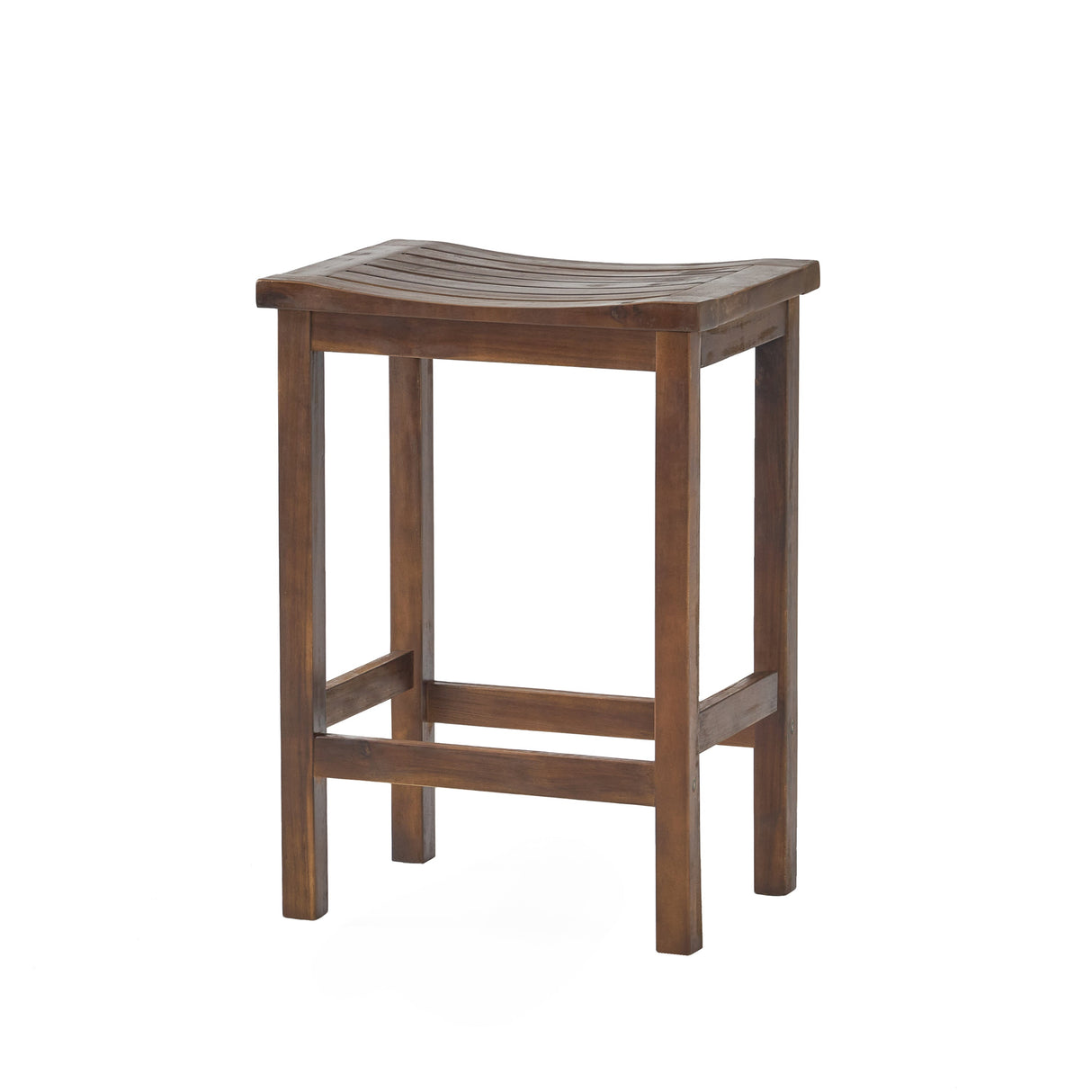 Outdoor Acacia Wood Counter Height Barstool, Set of 2