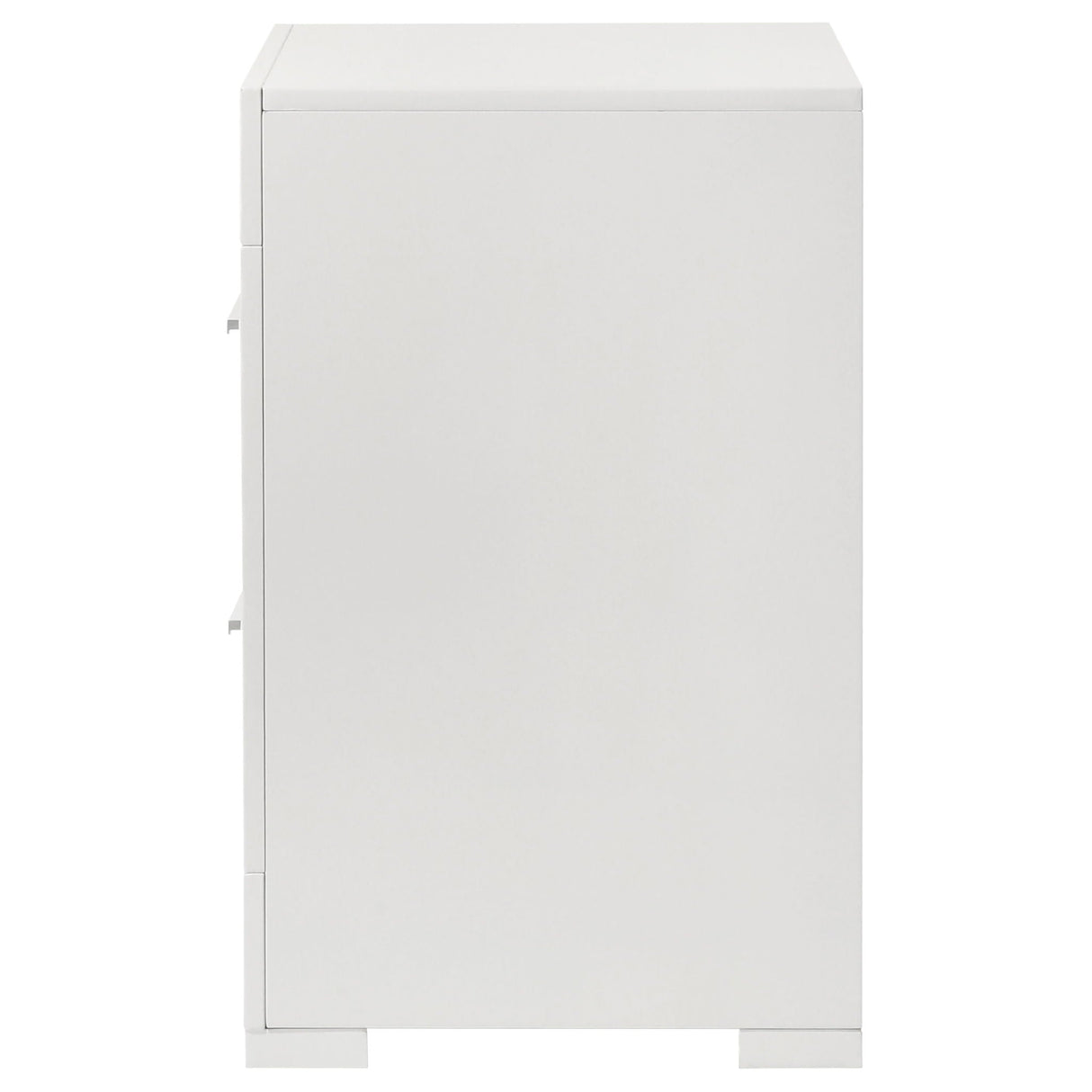 Ives 2-drawer Nightstand Bedside Table White High Gloss