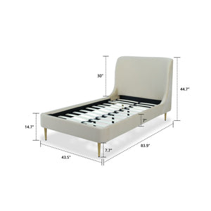 Heather - Upholstered Bed With Curved Headboard