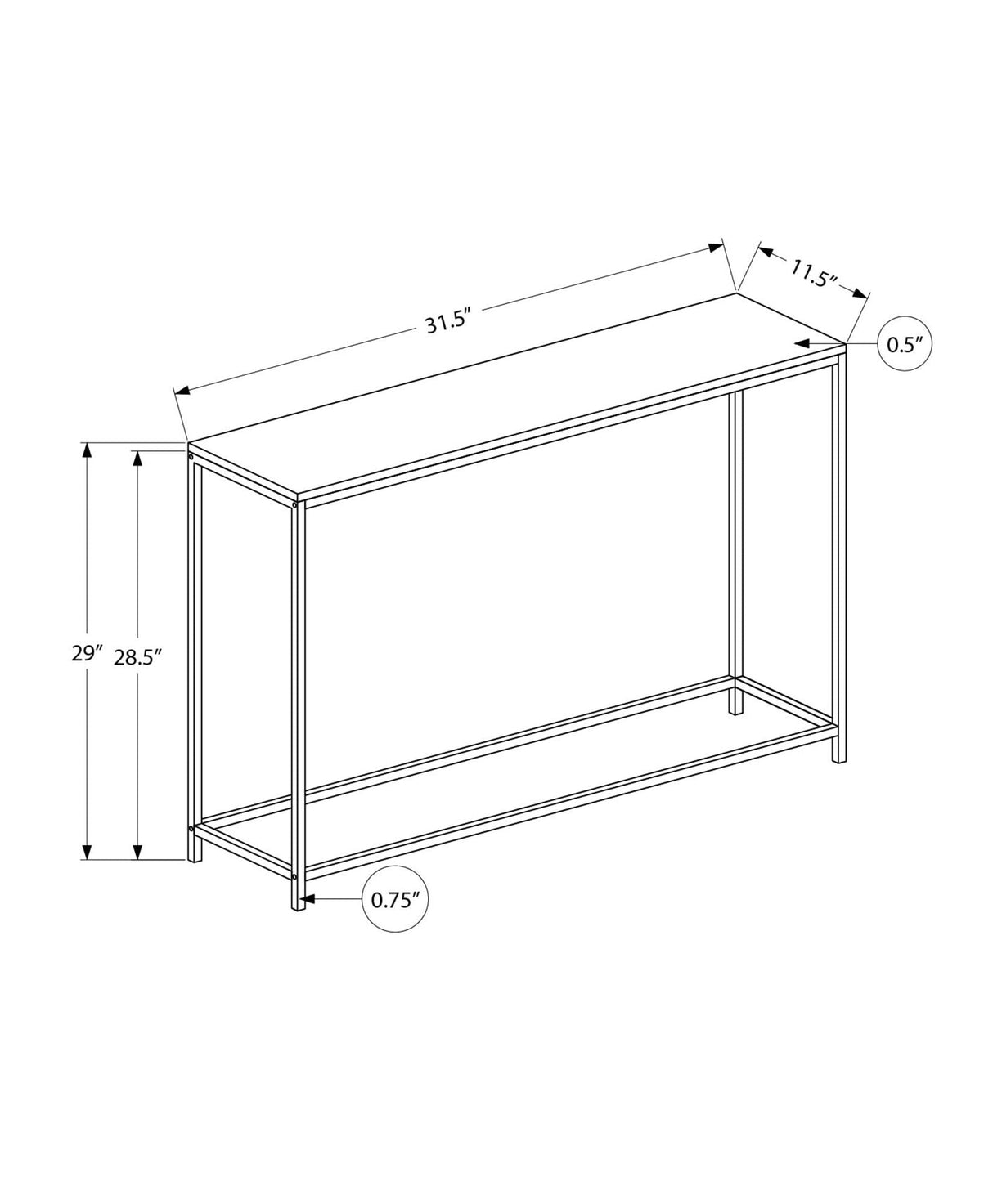 Accent Console Table for Entryway with Stable Support and Contemporary Style