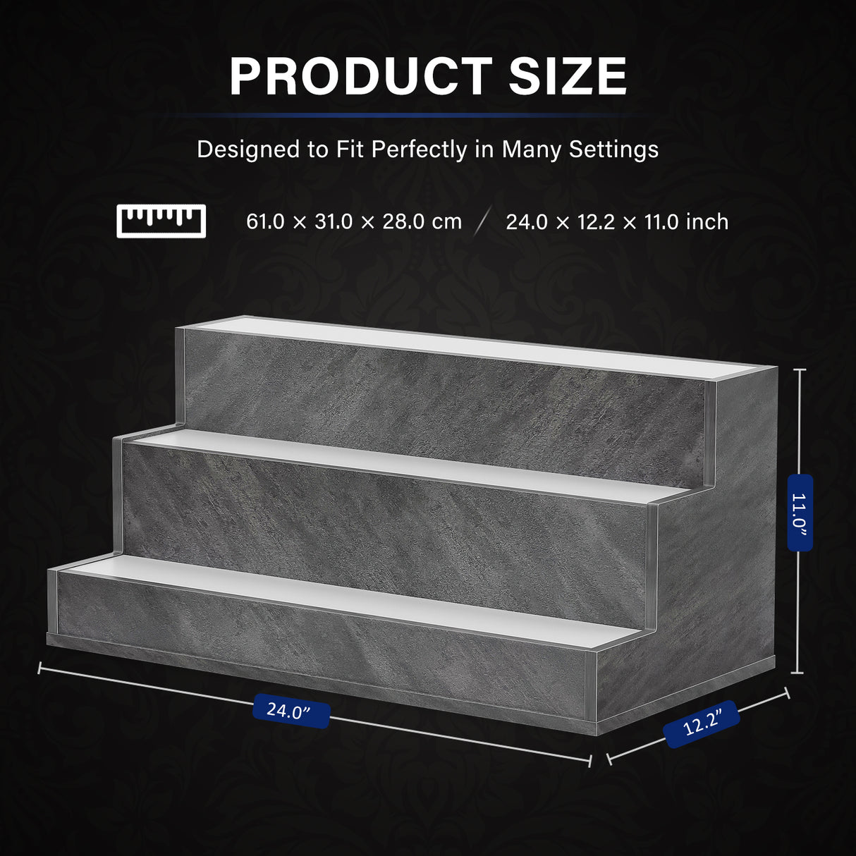LED Lighted Liquor Bottle Display Shelf, 20 Inch Bar Display Shelf,  Illuminated Bottle Shelf with App & Remote Control