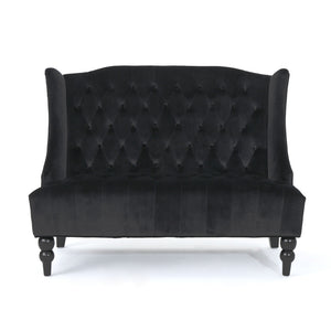 Upholstered Loveseat with Wing Back and Diamond Tufting - Multiple Colors