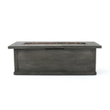 Transitional Rectangular Outdoor Propane Fire Pit with 50,000 BTU