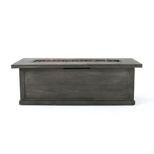 Transitional Rectangular Outdoor Propane Fire Pit With 50, 000 Btu