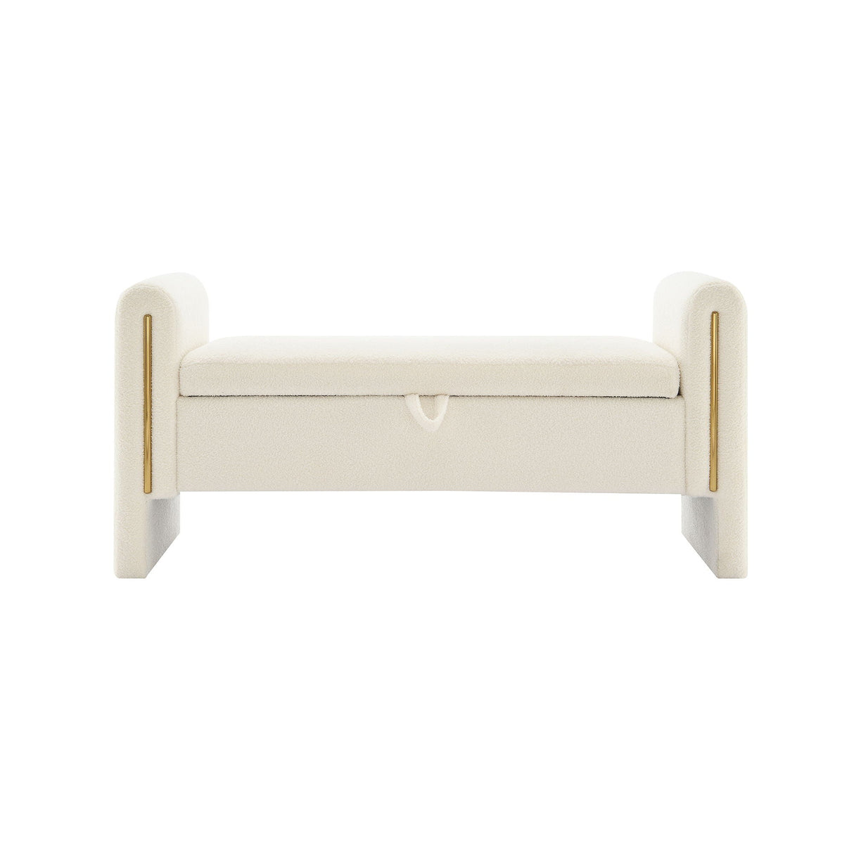Modern Teddy Upholstered Large Bed End Bench With Arms And Storage
