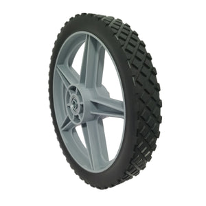 Universal 12" Spoked Plastic Wheel And Tire For Lawn Mowers & Trolley Carts, 10 Pack - Black