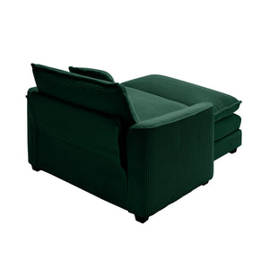 Classic Modern Comfortable Single Chair Deep Seat Sofa With Footstool