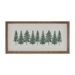 Embroidered Pine Tree Wall Art 16"L