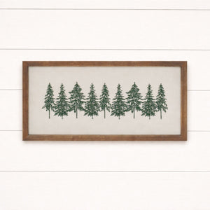 Embroidered Pine Tree Wall Art 16"L
