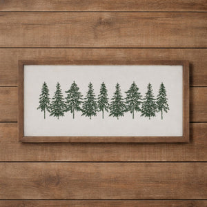 Embroidered Pine Tree Wall Art 16"L