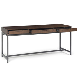 Mid Century Wide Writing Desk with Three Drawers - Multiple Colors