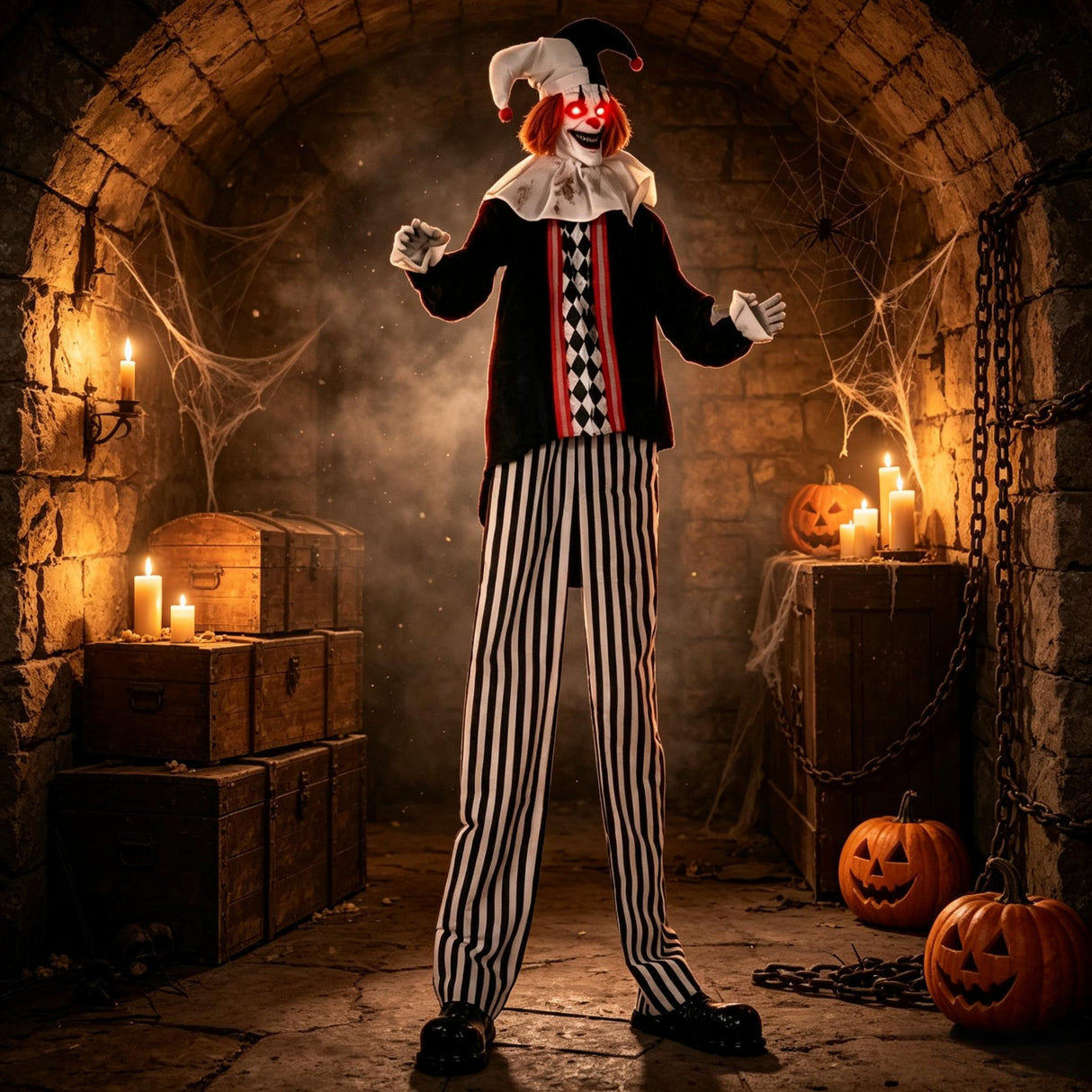 Frightening Giant Clown Prop with Realistic Facial Expressions