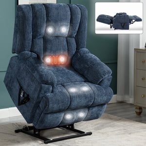 Dual Motor Heat Massage Electric Power Lift Recliner