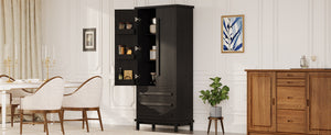 70" Kitchen Pantry Cabinet with 6 Door Shelves and 3 Drawers