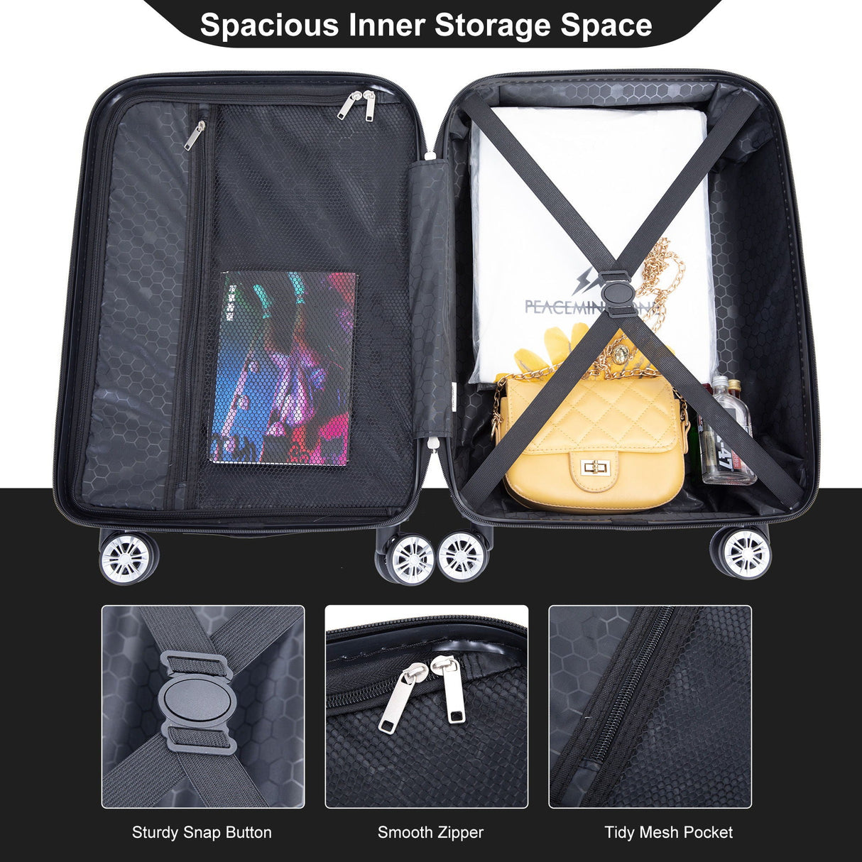 2 Piece Luggage Sets Lightweight Suitcase, Spinner Wheels