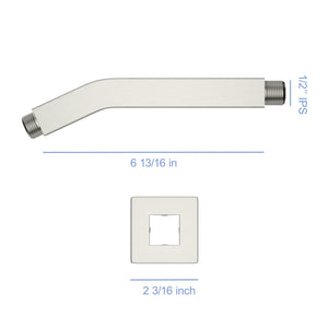 Elegant 6" Shower Arm With Flange, Stainless Steel Construction For Rain Shower Heads