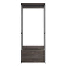 Dark Brown Walk-In Closet with Three Drawers and Shelf - Spacious, Eco-Friendly Storage