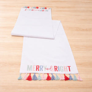 Merry and Bright Tassel Table Runner 72"L