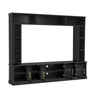 All-In-One Entertainment Center with Bookshelves & Tempered Glass Doors