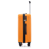 3-Piece ABS Spinner Wheel Luggage Set in Black and Orange