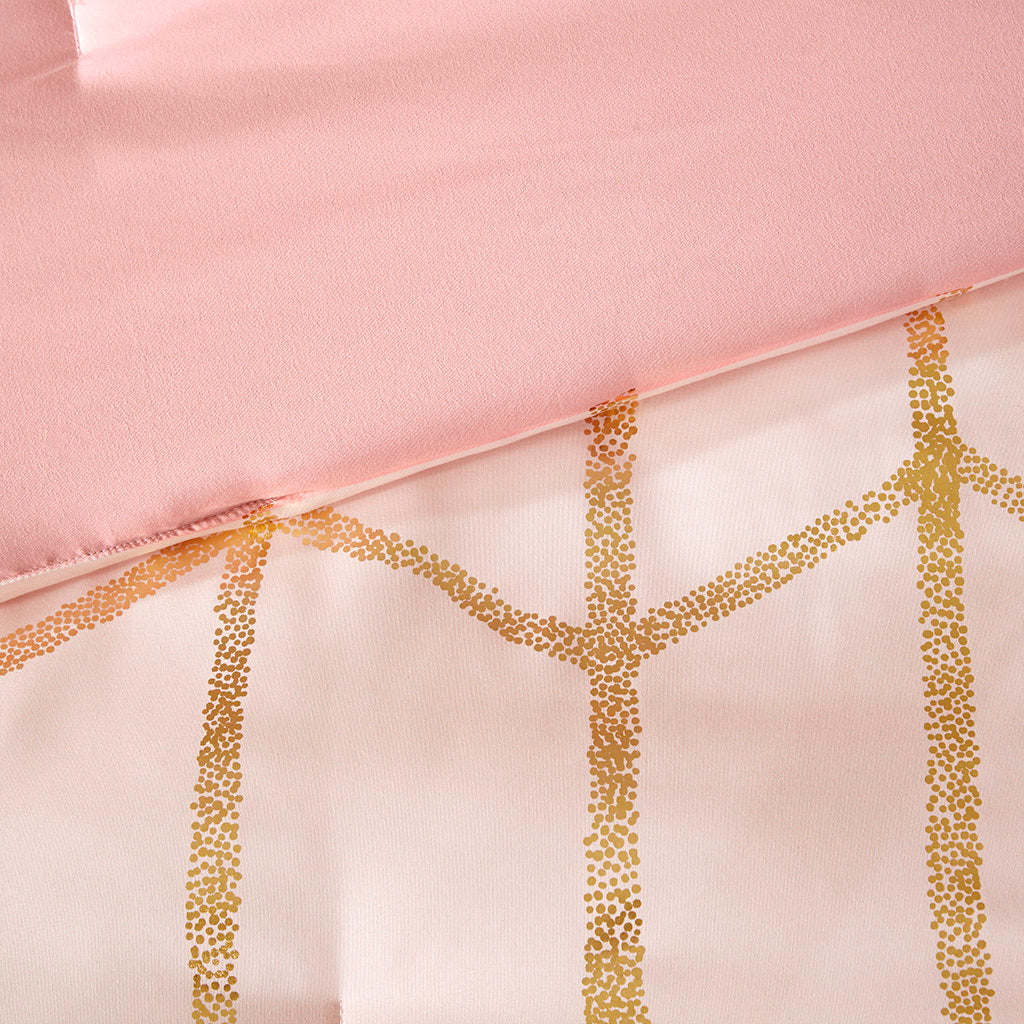 Metallic Full/Queen Printed Comforter Set