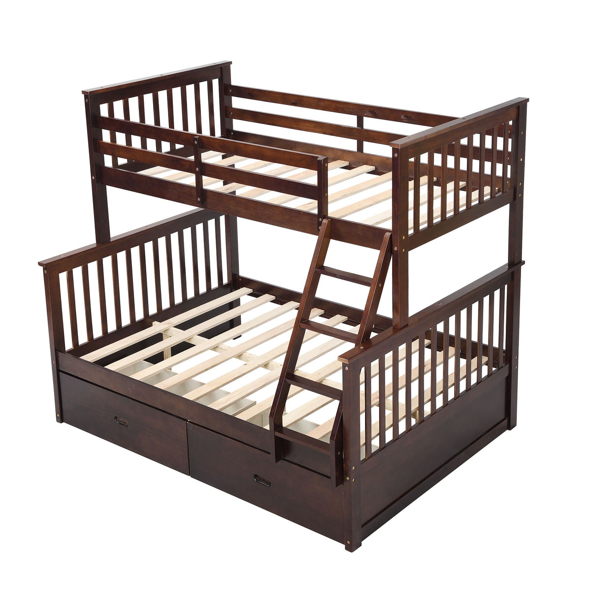 Bunk Bed With Ladder, And Safety Guard Rails