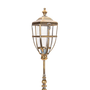 Distressed Metal Lantern Post with Glass Insert 36"H