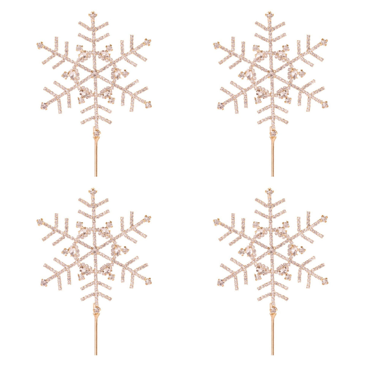 Jeweled Snowflake Stem(Set of 4